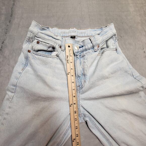 American Eagle Jeans Womens 6 Long Light Wash Highest Rise Baggy Straight - Picture 11 of 15
